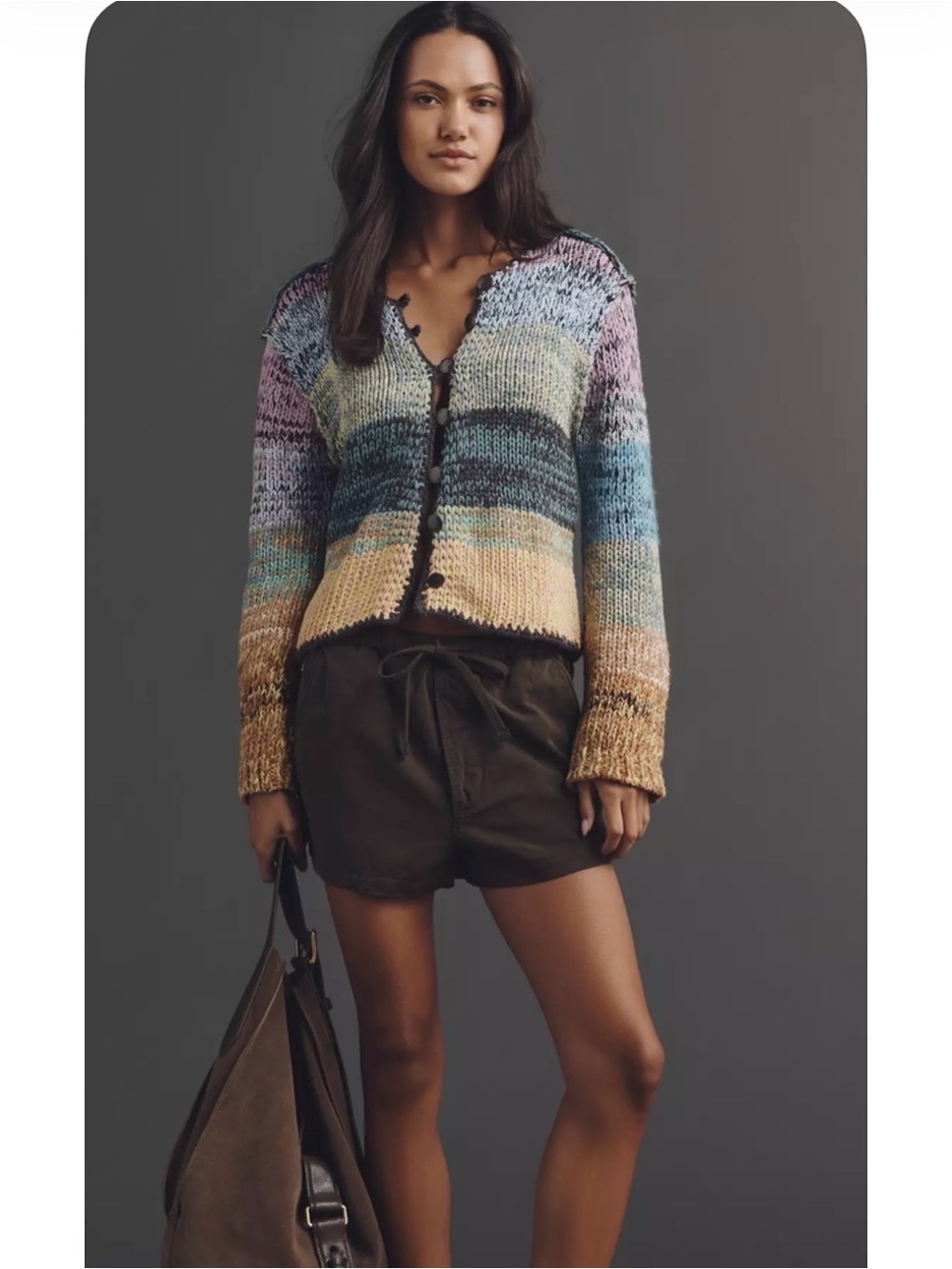 Anthropologie Pilcro keyhole multi-color cardigan sweater size XS NWT - Picture 2 of 10